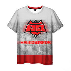 Мужская футболка 3D с принтом Hellraisers в Петрозаводске, 100% полиэфир | прямой крой, круглый вырез горловины, длина до линии бедер | cs | csgo | cybersportteam | hell | hellraisers | ксго | хэлрайзис