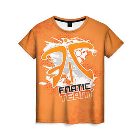 Женская футболка 3D с принтом Fnatic team в Петрозаводске, 100% полиэфир ( синтетическое хлопкоподобное полотно) | прямой крой, круглый вырез горловины, длина до линии бедер | 