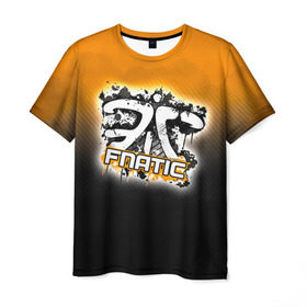 Мужская футболка 3D с принтом Fnatic team в Петрозаводске, 100% полиэфир | прямой крой, круглый вырез горловины, длина до линии бедер | fnatic