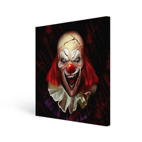 Холст квадратный с принтом Зомби клоун в Петрозаводске, 100% ПВХ |  | halloween | злодей | злой | клоун | монстр | хэлоуин