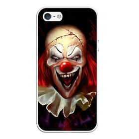 Чехол для iPhone 5/5S матовый с принтом Зомби клоун в Петрозаводске, Силикон | Область печати: задняя сторона чехла, без боковых панелей | halloween | злодей | злой | клоун | монстр | хэлоуин