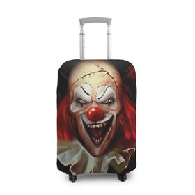 Чехол для чемодана 3D с принтом Зомби клоун в Петрозаводске, 86% полиэфир, 14% спандекс | двустороннее нанесение принта, прорези для ручек и колес | halloween | злодей | злой | клоун | монстр | хэлоуин