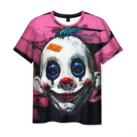 Мужская футболка 3D с принтом Клоун в Петрозаводске, 100% полиэфир | прямой крой, круглый вырез горловины, длина до линии бедер | halloween | злодей | злой | клоун | монстр | хэлоуин