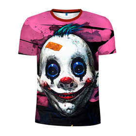 Мужская футболка 3D спортивная с принтом Клоун в Петрозаводске, 100% полиэстер с улучшенными характеристиками | приталенный силуэт, круглая горловина, широкие плечи, сужается к линии бедра | Тематика изображения на принте: halloween | злодей | злой | клоун | монстр | хэлоуин