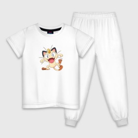 Детская пижама хлопок с принтом Pokemon в Петрозаводске, 100% хлопок |  брюки и футболка прямого кроя, без карманов, на брюках мягкая резинка на поясе и по низу штанин
 | Тематика изображения на принте: kat | pokemon | анимэ | кот | мяут | покемон