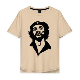 Мужская футболка хлопок Oversize с принтом Че Гевара в Петрозаводске, 100% хлопок | свободный крой, круглый ворот, “спинка” длиннее передней части | che | cuba | гевара | куба | латиноамериканский революционер | че | чегевара
