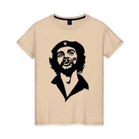 Женская футболка хлопок с принтом Че Гевара в Петрозаводске, 100% хлопок | прямой крой, круглый вырез горловины, длина до линии бедер, слегка спущенное плечо | che | cuba | гевара | куба | латиноамериканский революционер | че | чегевара