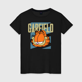 Женская футболка хлопок с принтом Garfield Radical в Петрозаводске, 100% хлопок | прямой крой, круглый вырез горловины, длина до линии бедер, слегка спущенное плечо | Тематика изображения на принте: garfield radical гарфилд кот