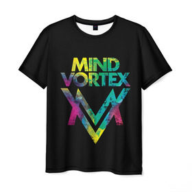 Мужская футболка 3D с принтом MIND VORTEX в Петрозаводске, 100% полиэфир | прямой крой, круглый вырез горловины, длина до линии бедер | and | dnb | drumm | mind | pirate | station | vortex | бэйс | вортекс | драм | майнд | пиратская | станция