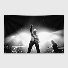Флаг-баннер с принтом Slipknot в Петрозаводске, 100% полиэстер | размер 67 х 109 см, плотность ткани — 95 г/м2; по краям флага есть четыре люверса для крепления | music | rock | slipknot | музыка | рок | слипкнот