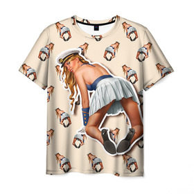 Мужская футболка 3D с принтом Девушка в Петрозаводске, 100% полиэфир | прямой крой, круглый вырез горловины, длина до линии бедер | голые | девушки | прикол