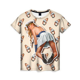 Женская футболка 3D с принтом Девушка в Петрозаводске, 100% полиэфир ( синтетическое хлопкоподобное полотно) | прямой крой, круглый вырез горловины, длина до линии бедер | голые | девушки | прикол