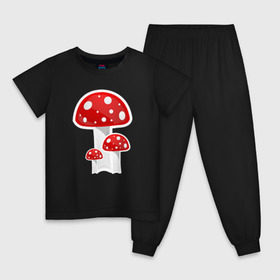 Детская пижама хлопок с принтом Грибы в Петрозаводске, 100% хлопок |  брюки и футболка прямого кроя, без карманов, на брюках мягкая резинка на поясе и по низу штанин
 | Тематика изображения на принте: mushrooms | грибы