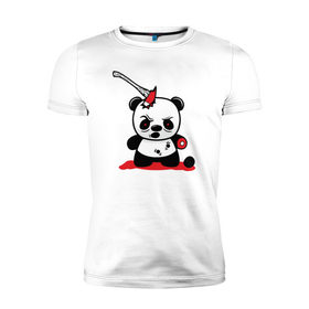 Мужская футболка премиум с принтом Angry panda в Петрозаводске, 92% хлопок, 8% лайкра | приталенный силуэт, круглый вырез ворота, длина до линии бедра, короткий рукав | Тематика изображения на принте: 