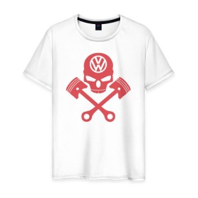 Мужская футболка хлопок с принтом Volkswagen в Петрозаводске, 100% хлопок | прямой крой, круглый вырез горловины, длина до линии бедер, слегка спущенное плечо. | vw volkswagen фольксваген
