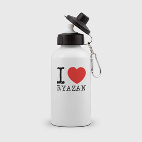 Бутылка спортивная с принтом I love ryazan в Петрозаводске, металл | емкость — 500 мл, в комплекте две пластиковые крышки и карабин для крепления | i love ryazan | ryazan | рязань | я люблю рязань