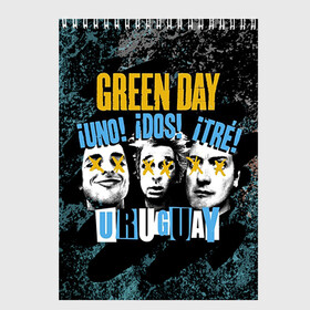 Скетчбук с принтом Green Day в Петрозаводске, 100% бумага
 | 48 листов, плотность листов — 100 г/м2, плотность картонной обложки — 250 г/м2. Листы скреплены сверху удобной пружинной спиралью | green day | rock | грин дей | рок