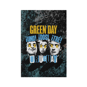 Обложка для паспорта матовая кожа с принтом Green Day в Петрозаводске, натуральная матовая кожа | размер 19,3 х 13,7 см; прозрачные пластиковые крепления | Тематика изображения на принте: green day | rock | грин дей | рок