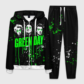 Мужской костюм 3D с принтом Green Day в Петрозаводске, 100% полиэстер | Манжеты и пояс оформлены тканевой резинкой, двухслойный капюшон со шнурком для регулировки, карманы спереди | green day | rock | грин дей | рок