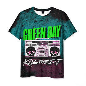 Мужская футболка 3D с принтом Green Day в Петрозаводске, 100% полиэфир | прямой крой, круглый вырез горловины, длина до линии бедер | green day | rock | грин дей | рок
