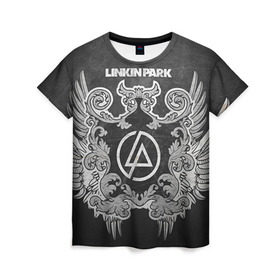 Женская футболка 3D с принтом Linkin Park в Петрозаводске, 100% полиэфир ( синтетическое хлопкоподобное полотно) | прямой крой, круглый вырез горловины, длина до линии бедер | linkin park | rock | линкин парк | рок