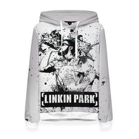 Женская толстовка 3D с принтом Linkin Park в Петрозаводске, 100% полиэстер  | двухслойный капюшон со шнурком для регулировки, мягкие манжеты на рукавах и по низу толстовки, спереди карман-кенгуру с мягким внутренним слоем. | linkin park | rock | линкин парк | рок