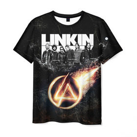 Мужская футболка 3D с принтом Linkin Park в Петрозаводске, 100% полиэфир | прямой крой, круглый вырез горловины, длина до линии бедер | linkin park | rock | линкин парк | рок
