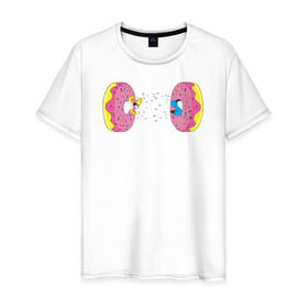 Мужская футболка хлопок с принтом Donut Portal в Петрозаводске, 100% хлопок | прямой крой, круглый вырез горловины, длина до линии бедер, слегка спущенное плечо. | 
