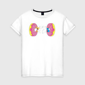 Женская футболка хлопок с принтом Donut Portal в Петрозаводске, 100% хлопок | прямой крой, круглый вырез горловины, длина до линии бедер, слегка спущенное плечо | 