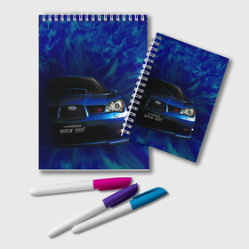 Блокнот с принтом Subaru в Петрозаводске, 100% бумага | 48 листов, плотность листов — 60 г/м2, плотность картонной обложки — 250 г/м2. Листы скреплены удобной пружинной спиралью. Цвет линий — светло-серый
 | impreza | jdm | sti | subaru | wrx