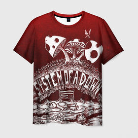 Мужская футболка 3D с принтом System of a Down в Петрозаводске, 100% полиэфир | прямой крой, круглый вырез горловины, длина до линии бедер | hard rock | metal | rock | serj | system of a down | tankian | метал | рок | систем | танкян | хардрок