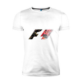 Мужская футболка премиум с принтом Formula 1 в Петрозаводске, 92% хлопок, 8% лайкра | приталенный силуэт, круглый вырез ворота, длина до линии бедра, короткий рукав | 1 | f | f1 | formula | один | формула