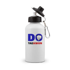 Бутылка спортивная с принтом Do taekwon-do в Петрозаводске, металл | емкость — 500 мл, в комплекте две пластиковые крышки и карабин для крепления | тхэквондо