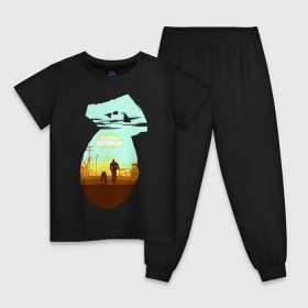 Детская пижама хлопок с принтом The Fourth Fall в Петрозаводске, 100% хлопок |  брюки и футболка прямого кроя, без карманов, на брюках мягкая резинка на поясе и по низу штанин
 | 