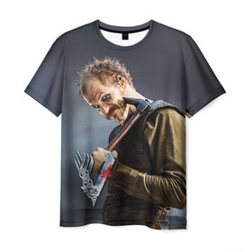 Мужская футболка 3D с принтом Флоки в Петрозаводске, 100% полиэфир | прямой крой, круглый вырез горловины, длина до линии бедер | vikings | вальхалла | викинги | рагнар лодброк | сериалы | флоки