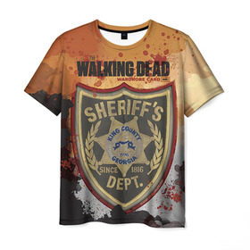 Мужская футболка 3D с принтом The Walking Dead в Петрозаводске, 100% полиэфир | прямой крой, круглый вырез горловины, длина до линии бедер | Тематика изображения на принте: 