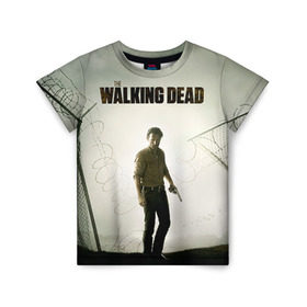 Детская футболка 3D с принтом The Walking Dead в Петрозаводске, 100% гипоаллергенный полиэфир | прямой крой, круглый вырез горловины, длина до линии бедер, чуть спущенное плечо, ткань немного тянется | Тематика изображения на принте: зомби