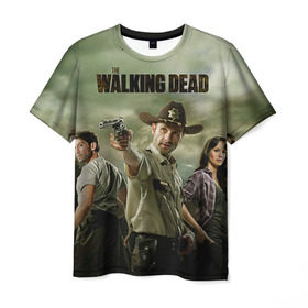 Мужская футболка 3D с принтом The Walking Dead в Петрозаводске, 100% полиэфир | прямой крой, круглый вырез горловины, длина до линии бедер | зомби