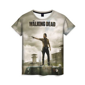 Женская футболка 3D с принтом The Walking Dead в Петрозаводске, 100% полиэфир ( синтетическое хлопкоподобное полотно) | прямой крой, круглый вырез горловины, длина до линии бедер | Тематика изображения на принте: зомби