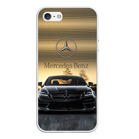 Чехол для iPhone 5/5S матовый с принтом Mercedes в Петрозаводске, Силикон | Область печати: задняя сторона чехла, без боковых панелей | amg | benz | mercedes | бенс | бенц | мерседес