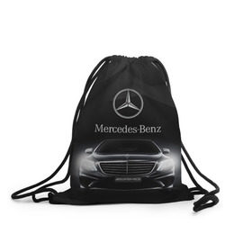 Рюкзак-мешок 3D с принтом Mercedes в Петрозаводске, 100% полиэстер | плотность ткани — 200 г/м2, размер — 35 х 45 см; лямки — толстые шнурки, застежка на шнуровке, без карманов и подкладки | amg | benz | mercedes | бенс | бенц | мерседес