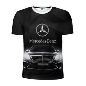 Мужская футболка 3D спортивная с принтом Mercedes в Петрозаводске, 100% полиэстер с улучшенными характеристиками | приталенный силуэт, круглая горловина, широкие плечи, сужается к линии бедра | amg | benz | mercedes | бенс | бенц | мерседес