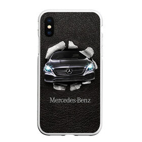 Чехол для iPhone XS Max матовый с принтом Mercedes в Петрозаводске, Силикон | Область печати: задняя сторона чехла, без боковых панелей | amg | benz | mercedes | бенс | бенц | кожа | мерседес