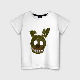 Детская футболка хлопок с принтом FNaF Springtrap в Петрозаводске, 100% хлопок | круглый вырез горловины, полуприлегающий силуэт, длина до линии бедер | fnaf | фнаф