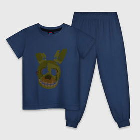 Детская пижама хлопок с принтом FNaF Springtrap в Петрозаводске, 100% хлопок |  брюки и футболка прямого кроя, без карманов, на брюках мягкая резинка на поясе и по низу штанин
 | fnaf | фнаф