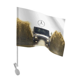 Флаг для автомобиля с принтом Mercedes в Петрозаводске, 100% полиэстер | Размер: 30*21 см | amg | benz | gelentvagen | mercedes | бенс | бенц | гелентваген | гелик | мерседес