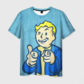 Мужская футболка 3D с принтом Fallout в Петрозаводске, 100% полиэфир | прямой крой, круглый вырез горловины, длина до линии бедер | boy | fallout | vault | бункер | постапокалиптические | фалаут | фаллаут | фолаут | фоллаут