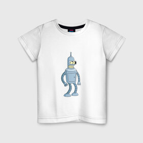 Детская футболка хлопок с принтом Bender/Бендер в Петрозаводске, 100% хлопок | круглый вырез горловины, полуприлегающий силуэт, длина до линии бедер | 