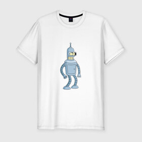 Мужская футболка премиум с принтом Bender/Бендер в Петрозаводске, 92% хлопок, 8% лайкра | приталенный силуэт, круглый вырез ворота, длина до линии бедра, короткий рукав | 