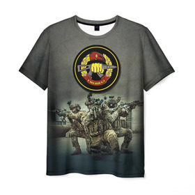 Мужская футболка 3D с принтом Спецназ в Петрозаводске, 100% полиэфир | прямой крой, круглый вырез горловины, длина до линии бедер | альфа | армия | войска | гру | силовые структуры